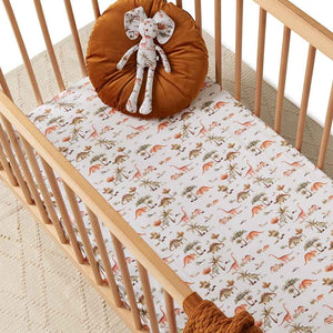 Dino l Fitted Cot Sheet - Snuggle Hunny