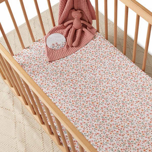 Spring Floral l Fitted Cot Sheet - Snuggle Hunny