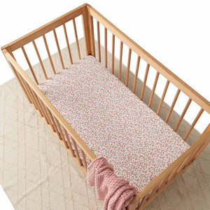 Spring Floral l Fitted Cot Sheet - Snuggle Hunny