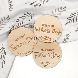 Our First Fathers Day - wooden plaques - Green Lily 