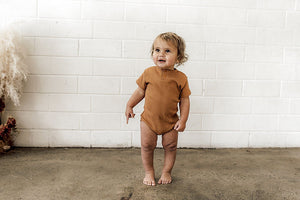 Chesnut Short Sleeve Bodysuit  - Organic Clothing by Snuggle Hunny Kids