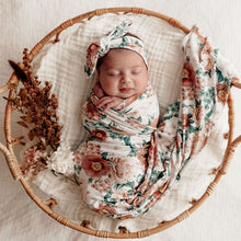 Load image into Gallery viewer, Florence l Baby Jersey Wrap &amp; Topknot Set - Snugge Hunny Kids - Green Lily 
