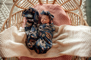 Belle | Baby Jersey Wrap & Topknot Set - Snuggle Hunny Kids