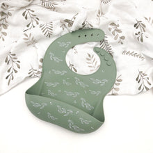 Load image into Gallery viewer, Silicone Catch Bib - Green Lily 
