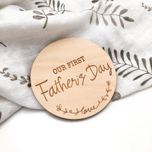 Load image into Gallery viewer, Our First Fathers Day - wooden plaques - Green Lily 
