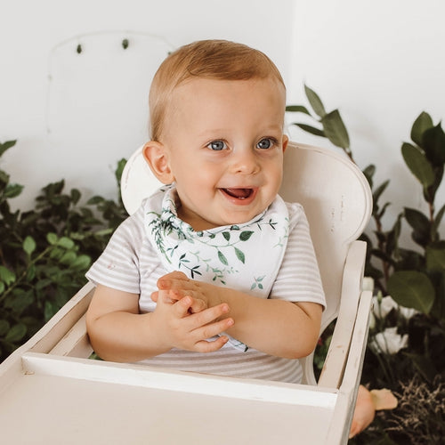 Enchanted l Dribble Bandana Bib l Snuggle Hunny Kids - Green Lily 