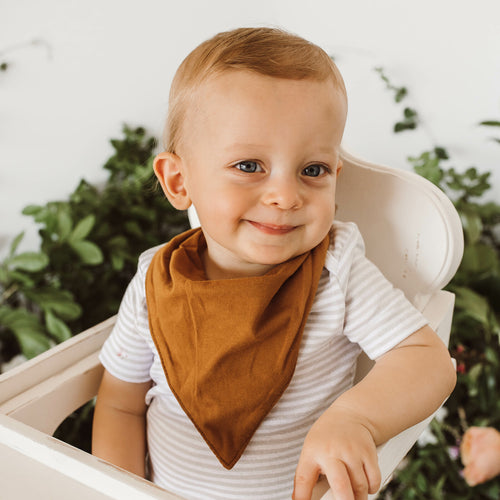 Bronze l Dribble Bandana Bib l Snuggle Hunny Kids - Green Lily 