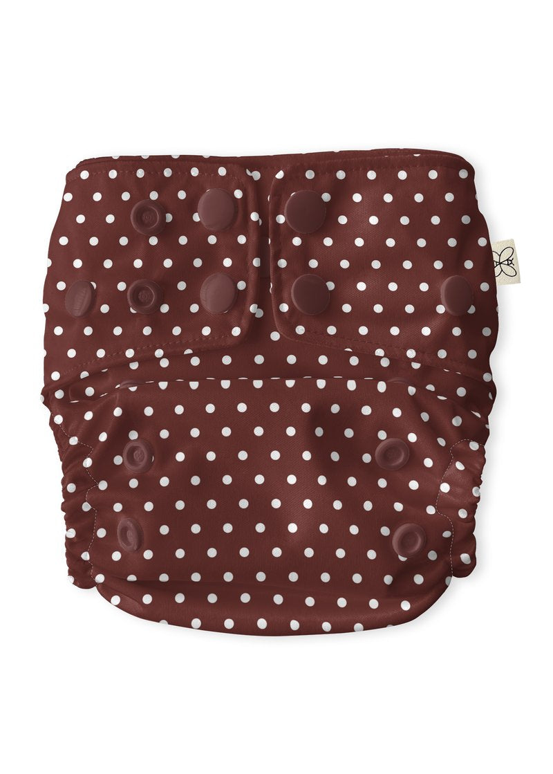 MODERN CLOTH NAPPY - DOTTED MULBERRY - The Bebe Hive