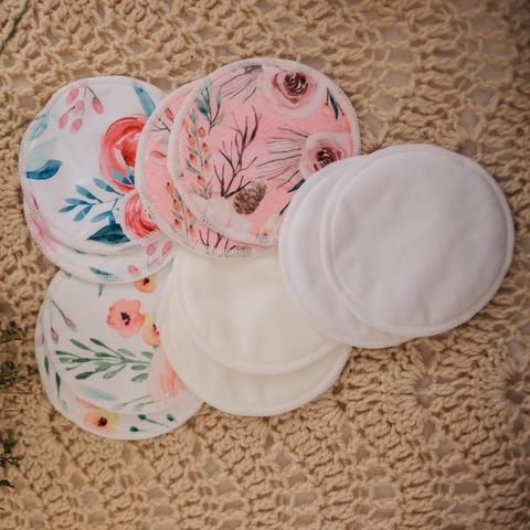 REUSABLE BREAST PADS 5 PAIRS (ASSORTED PATTERNS) - My Little Gumnut - Green Lily 