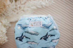 My Little Gumnut - WHALES - swimming nappy (18-36months)
