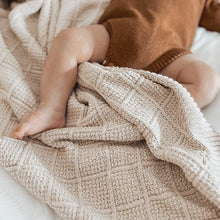 Load image into Gallery viewer, Snuggly Jacks - Taupe Organic Knitted Blanket
