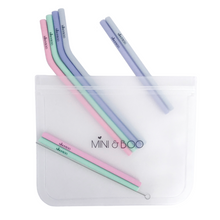 Load image into Gallery viewer, Mini &amp; Boo - Silicone Straw sets - Green Lily 
