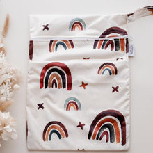 Load image into Gallery viewer, My Little Gumnut - RAINBOW EARTH TONES- Large Double Zip Wet Bag
