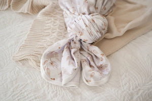 Snuggly Jacks -  Porcelain Jersey Swaddle Stretch Wrap & Top Knot