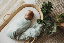 Load image into Gallery viewer, Snuggly Jacks - Sand Gingham Organic Cotton Bassinet Sheet / Change Mat Cover
