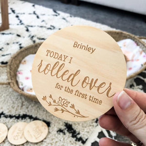 Milestone Cards - wooden plaques - Green Lily 