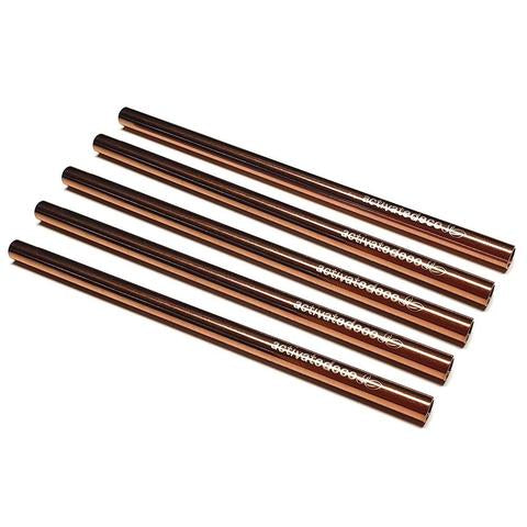 Rose Gold Stainless Steel Cocktail Staws - 5 pack plus straw cleaner & storage bag - Activated Eco