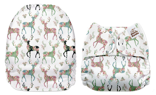 Mama Koala -  Floral raindeers - Green Lily 