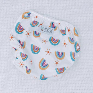 My Little Gumnut - PASTEL RAINBOW - swimming nappy (18-36months) - Green Lily 