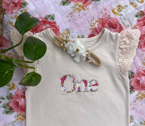 Floral ONE First Birthday outfit