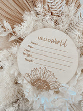 Load image into Gallery viewer, Lion + Lamb the Label WOODEN ANNOUNCEMENT ROUND - SUNFLOWER
