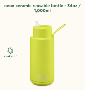 Frank Green - Stainless Streel Reusable Water Bottle with straw Lid - 34oz / 1000ml