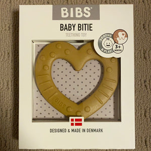 BIBS Baby Bite Teething Toy - Heart Mustard