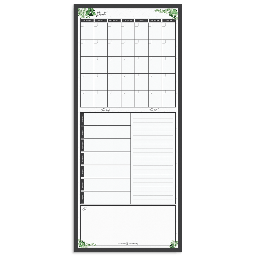 Magnet | Family Command Centre with Calendar, Weekly Plan, Notes & List - Greenery