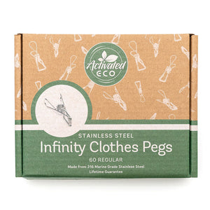 Stainless Steel Infinity Clothes Pegs 60 Pack