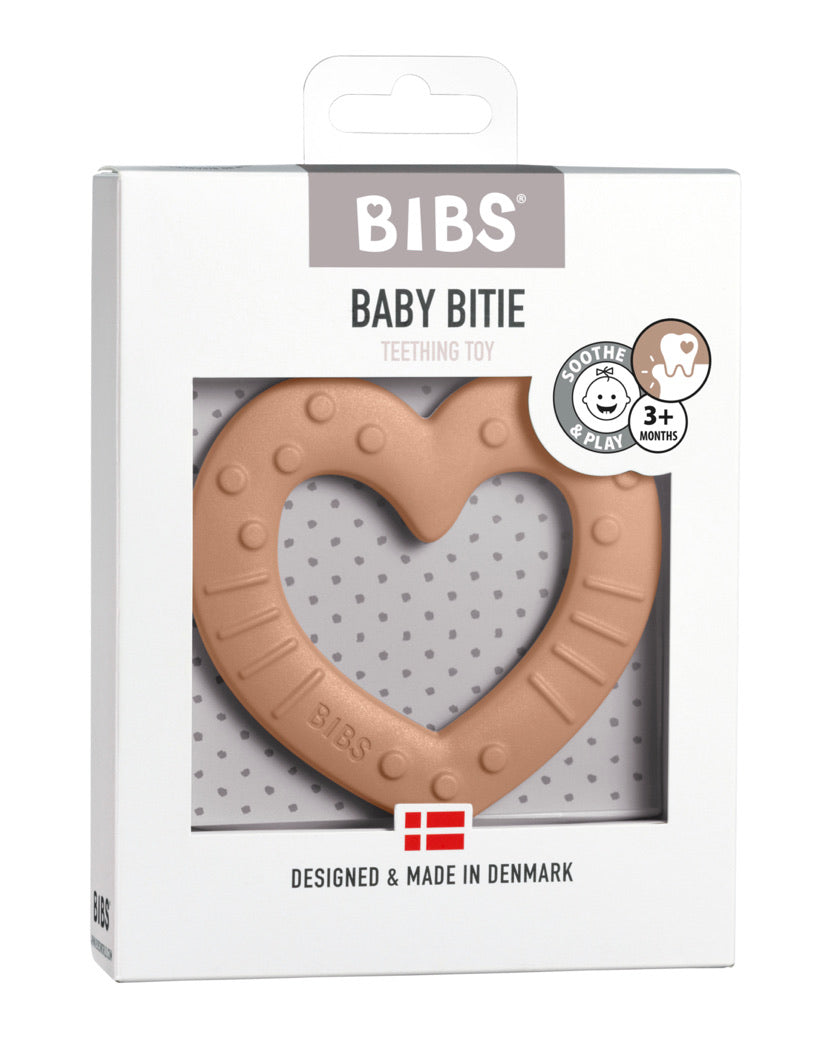 BIBS Baby Bite Teething Toy - Heart Peach
