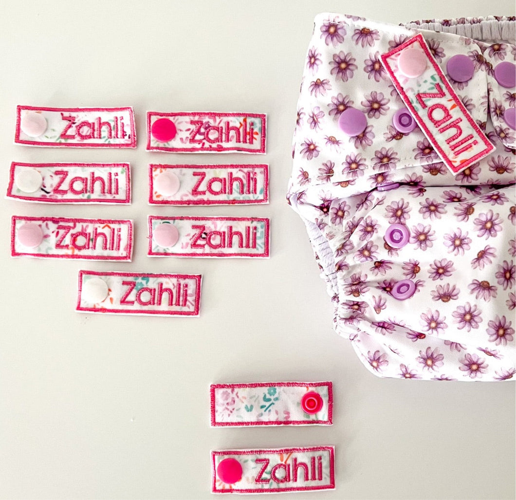 Name Tags for Cloth Nappies - EARTHY FLORAL