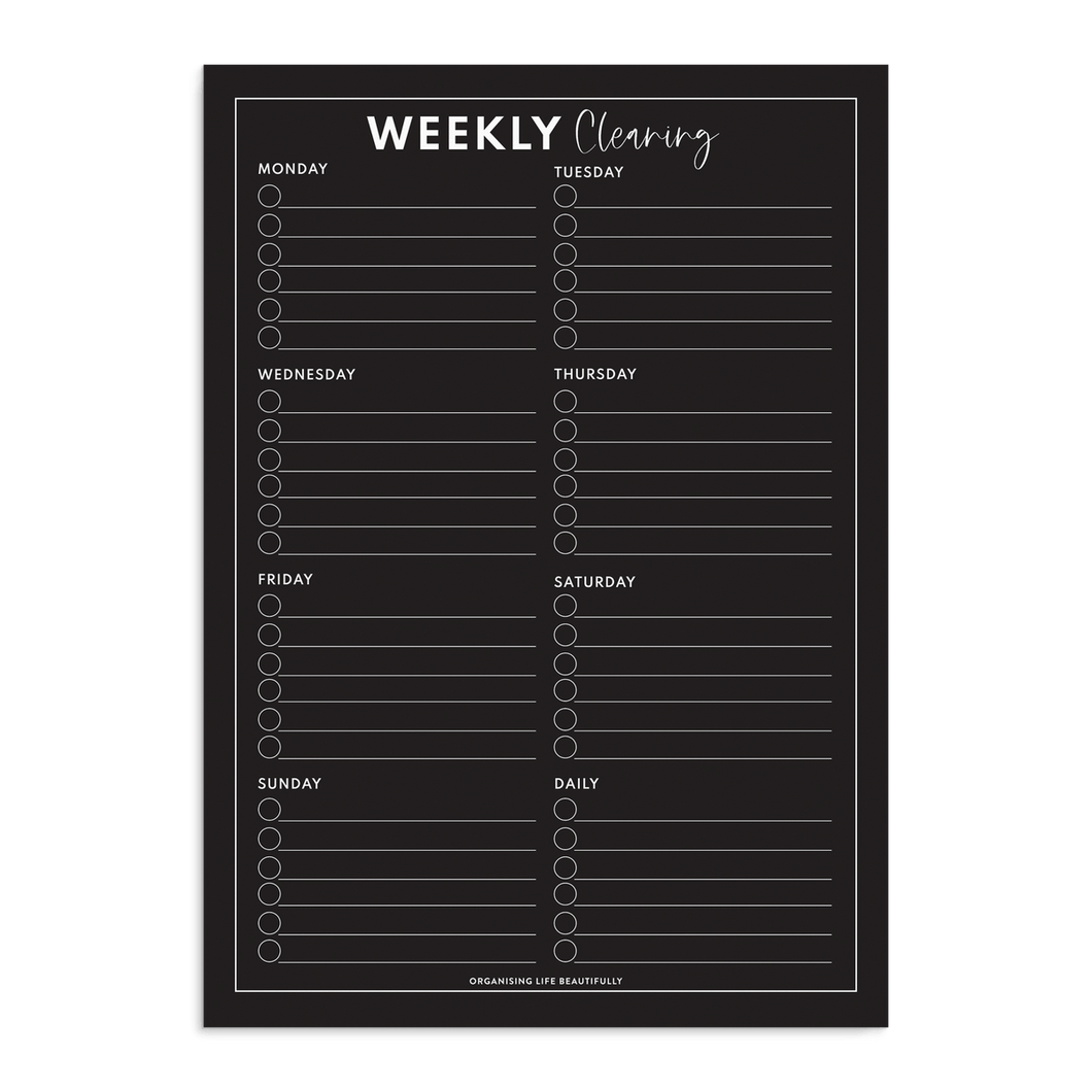 OLB l Magnet | Weekly Cleaning Planner - Black (A3)