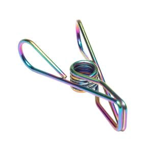 Twin Pack Rainbow Stainless Steel Infinity Clothes Pegs 40 Regular & 10 Large - Green Lily 