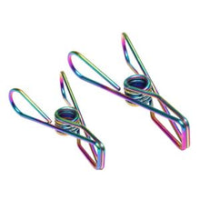 Load image into Gallery viewer, Twin Pack Rainbow Stainless Steel Infinity Clothes Pegs 40 Regular &amp; 10 Large - Green Lily 

