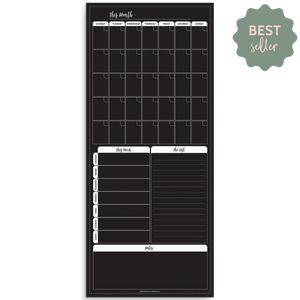Magnet | Family Command Centre with Calendar, Weekly Plan, Notes & List - Classic Black