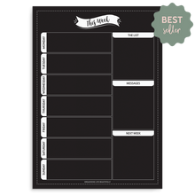 Load image into Gallery viewer, Magnet | Reusable Weekly Planner A4 - Classic Black
