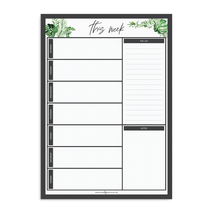 Magnet | Reusable Weekly Planner A3 - Greenery