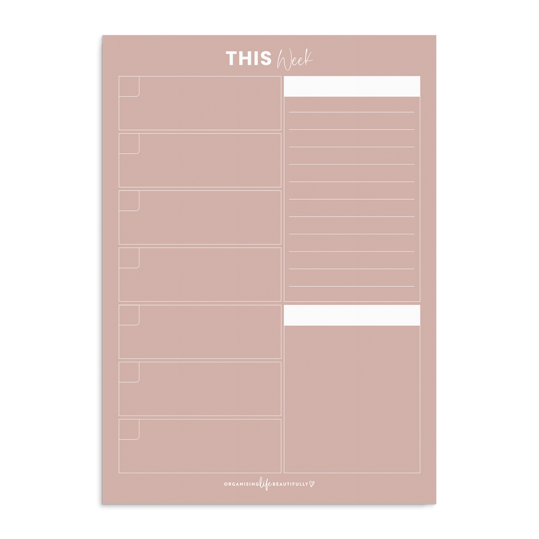 Magnet | Reusable Weekly Planner A3 - Blush