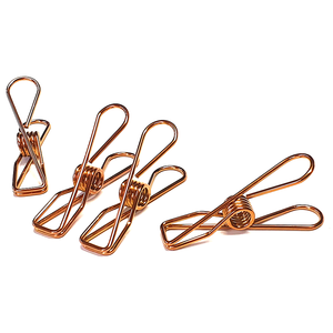 Twin Pack Rose Gold Stainless Steel Infinity Clothes Pegs 40 Regular & 10 Large - Green Lily 