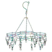 Load image into Gallery viewer, Stainless Steel Sock Hanger with 20 Pegs - RAINBOW - Green Lily 
