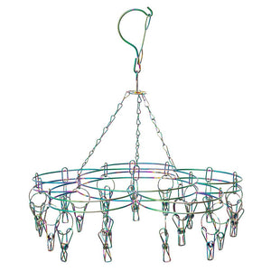 Stainless Steel Sock Hanger with 20 Pegs - RAINBOW - Green Lily 